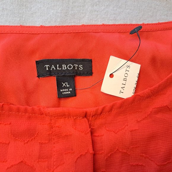 NEW Talbot's Red Sleeveless Quatrefoil Tank Blouse Size XL - Picture 7 of 7